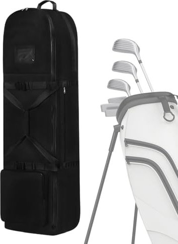Huvqianu Golftasche Reisetasche – Flug-Organizer mit Rollen – Faltbare, verschleißfeste Golftasche für Herren, Outdoor, Flugzeug, Übungen, Reisen