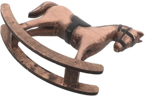 FIXOSHEE Estatua de Caballo de Madera Vintage Decorativa y Mano Figura Rocking para Escritorio Centro de Mesa para Oficina y Hogar Adorno Escandinavo Retro para Navidad