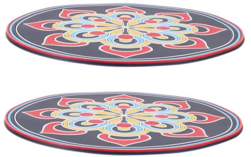 DECORNIJIA 2 Stück Singing Bowl Kissen Rutschfestes Sound Bowl Pad mit Handbesticktem Mandala design Großes Meditationskissen für Klangschalen als Tischuntersetzer Farmhouse tischen