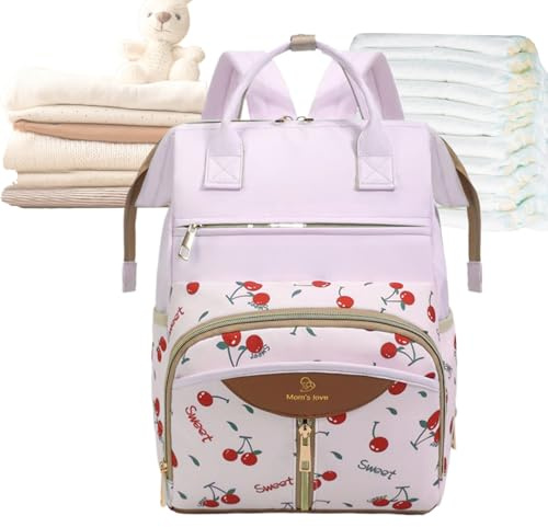 Generisch Wickelrucksack - Wickeltasche Mit Isoliertem Flaschenfach,Rucksack Wickeltasche Mit Wickelunterlage - Für Eltern Mütter Väter Frauen Männer Mädchen