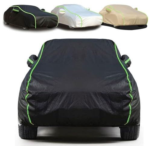 XMYAN Auto Abdeckplane Autoabdeckung für Kia Picanto, Wasserdicht Autoabdeckung Atmungsaktiv Vollgarage Autoplane Staubdicht Winddicht Schneedicht UV Schutz Outdoor Garage (Black,für Kia Picanto)