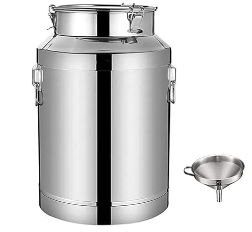 GJUANN Milchtopf, Weinfass, Tottopf, Milchtopf, Edelstahltopf mit Verschlussdeckel und Trichter,100L