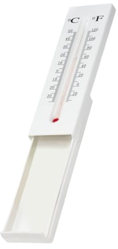 MERRYHAPY Porta Chiavi Salvaspazio da Esterno Termometro Decorativo a Parete, Scatola Porta-chiavi Resistente alle Intemperie in Plastica, Piccolo Nascondi-chiavi per Cancelli e Giardino