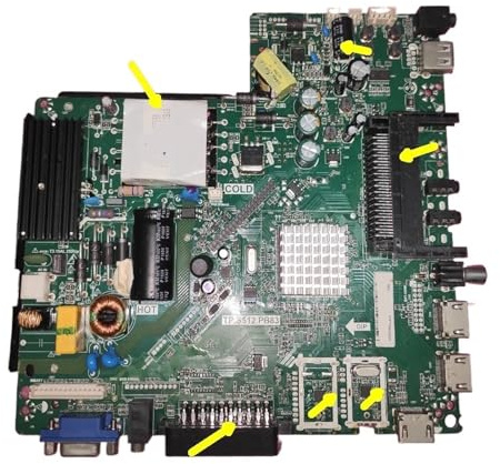 Scheda Madre TV 3 In 1, Trasformatore Bianco, Serie Di Strisce Luminose, Verifica Sequenza Interfaccia, Compatibile Con TP.S512.PB83.(0T SD CI)