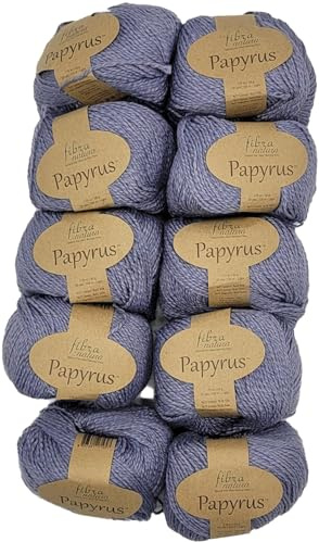 10x50 Gramm Ilkadim Export Papyrus Strickgarn Baumwolle Seide, Strickwolle einfarbig, 500g Baumwollgarn Seidengarn (flieder 229-16)