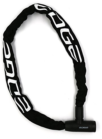 Edge Lucchetto per Bicicletta, Granito Lucchetto a Catena con Catene in Acciaio per Bicicletta e Moto, 6 mm (Nero, 90 cm)