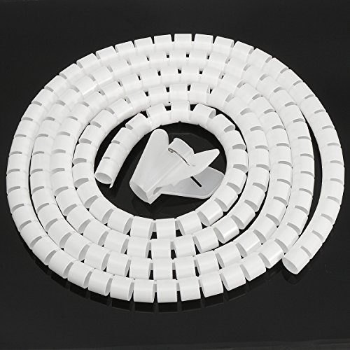 YOUTTOO Wickelkabel, 3 m x 25 mm, Spiralkabel, für PC TV, Drahtbindung, Organizer, Büro, Zuhause, beige