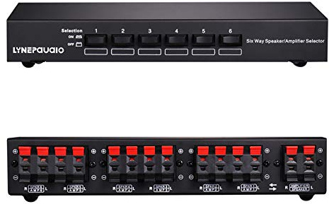 Professioneller Sechs-Port-Stereo-Lautsprecher/Verstärker-Komparator-Zwei-Wege-Wahlschalter, akzeptiert bis zu 12 AWG Lautsprecherkabel