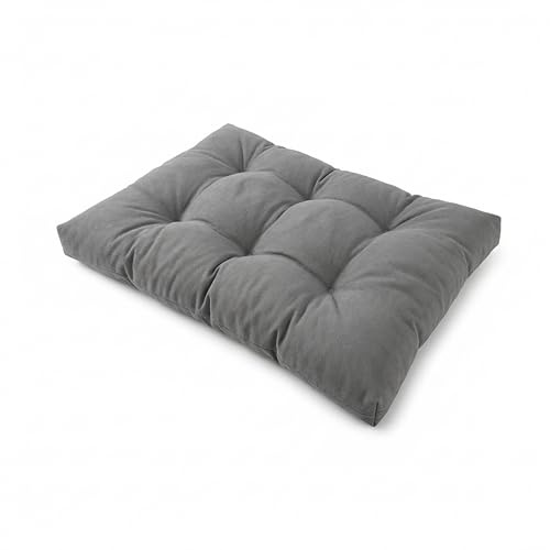 POKAR Cuscino-sedile Imbottito 120x80x12cm per Divano da Giardino, fodere asportabile e lavabile, per Bancali, comoda Seduta per Interno ed Esterno, DYI - fai da te, senza Pallet, grigio