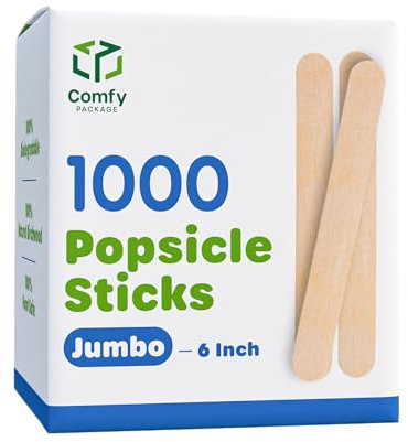 Jumbo-Holz-Mehrzweckstäbe, 15,2 cm, zum Basteln, Eis, Wachsen, Zungendepressor, Holzstäbchen, 1000 Stück