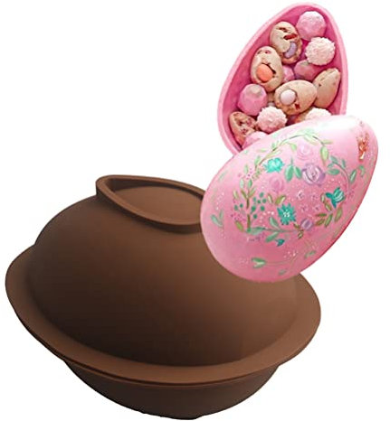 Grande Molde Para Huevos De Pascua, Molde De Silicona De Huevo 3D Herramienta Para Hornear Moldes De Mousse Sorpresa DIY Para Pastel De Bombas De Cacao Con Chocolate Caliente