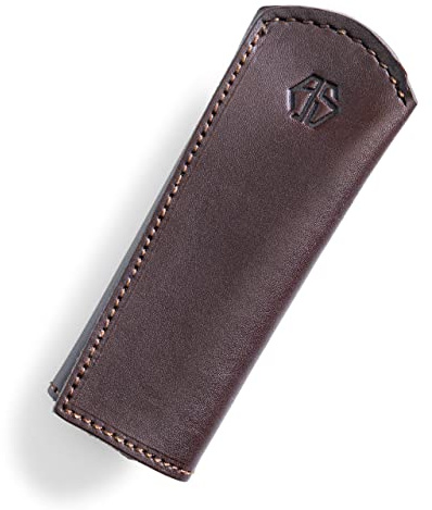 Angus Stoke Pfannengriff Schutz für Pfannen aus Leder - Handgefertigter Griffschutz für Gusspfannen und Bratpfannen – Hitzebeständiger Pfannengriffhalter für Küche und Camping Claire (Braun)
