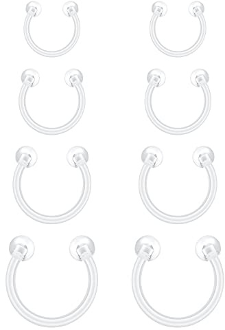Briana Williams 16G Bioflex plast hästsko piercing, cirkulära läppringar, septum näsa ögonbrynspiercing smycken 6/8/10/12 mm, Rostfritt stål Plast Rostfritt stål Järn Plast