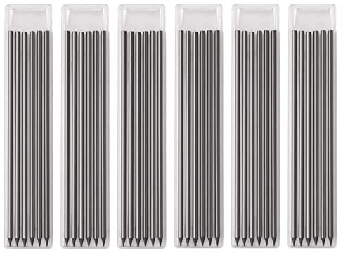SyiXute 36 Stück 2,8 mm Bleistiftminen,Bleistiftminen für Zimmermannsbleistift,HB Bruchfeste Wiederverwendbare Carpenter Graphite Minen,Bleistift Ersatzminen für Architekt Zeichnen (Schwarz)