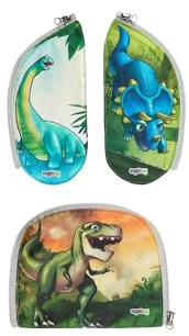 ergobag Zippies Schulranzen Zubehör Set 3-teilig für Kinder, Jungen und Mädchen Dinowelt - Bunt