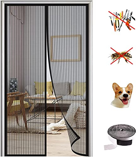 KZhanmy Zanzariera Magnetica per Porte,Tenda Anti-Zanzara Magnetica Chiusa Automatica,per Porta del Balcone e Porta del Patio.-Black A|| 140x225cm(55x88inch)
