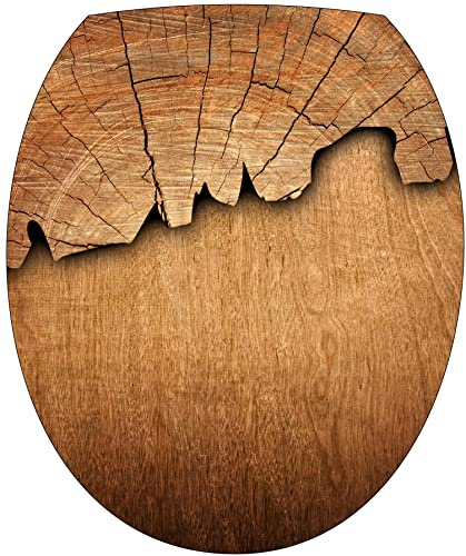 Stickers WC Tronc d'arbre - Stickers autocollant abattant WC 35x42 cm - 2120