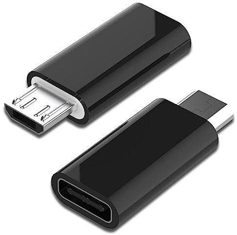 Adaptador USB C hembra a micro USB macho (paquete de 2), adaptador micro USB, adaptador micro USB a USB C, cargador rápido, cable de alimentación, extensor de tira para Nexus, LG, Xbox, PS, Kindle
