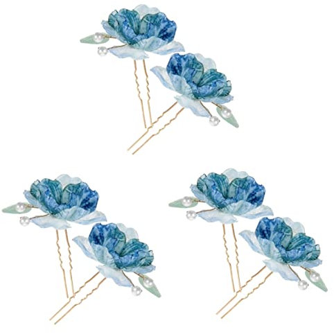 LIFKOME 6stücke Förmige Blumen-haarspangen Mit Stoffblumen Für Hochzeiten Braut-haarnadeln Perfektes Haarschmuck Besondere Anlässe