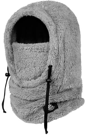 Gisdanchz Sturmhaube Damen Winter, Balaclava Damen Herren Sturmhaube Ski Maske, Skimaske Schalmütze Kapuzenschal Mützenschal Herren Kapuze Einzeln Schlupfmütze Ski Schal, Hellgrau