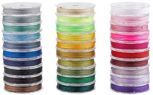 PH PandaHall 210m Nylonschnur 0.8mm Perlenschnur 30 Farben Nylonfaden Chinesische Knotenschnur Armbandschnur Für Geflochtene Armbänder Makramee Schmuckherstellung