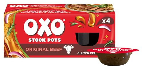 OXO Beef Stock Pots – Original Recipe, Rich & Flavourful, Ideal for Cooking, Soups, Stews & Holiday Meals, 10 Packs of 4 x 20 g (40 Pots Total)