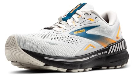 Brooks Men’s Adrenaline GTS 23 GTX Waterproof Supportive Running Shoe - Oyster Mushroom/Orange/Blue - 11 Medium
