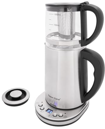 HarBin-Star Bollitore Elettrico Con Piccola Teiera, 2,5L + 1L, 1500W Bollitore Elettrico Potente, Riscaldamento Rapido, Argento