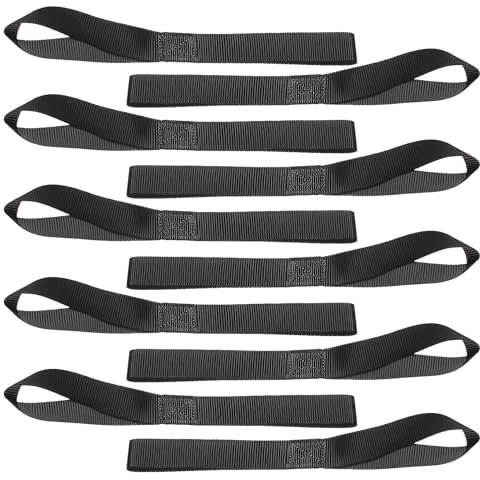 10 anelli di ancoraggio, 30 cm, colore nero, per moto, 1000 kg, carico di lavoro, cinghie corte, cinghie di fissaggio per fissaggio del carico