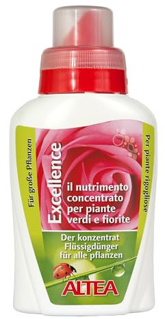 Altea Excellence concime liquido concentrato per piante e fiori, nutrimento completo per le piante verdi e fiorite, con estratti naturali, rinvigorisce la pianta, flacone con dosatore. (300 ml)