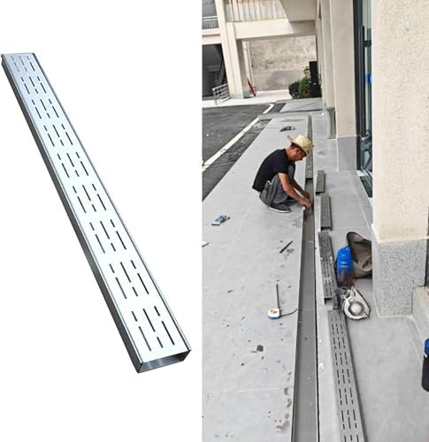 Canaletta Scolo Acqua Piovana 3.5x3 4x4 5x3 5x5 6x4 7x5 8x4 10x5 15x5 Cm Canale di Drenaggio Francese, Scarico a Trincea in Acciaio Inox 304 per Cortile, Grondaia di Drenaggio Lineare(W5cmxH5cm(2x2)