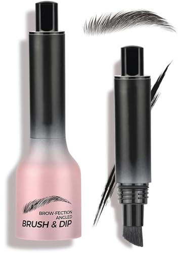 Augenbrauenpinsel, Wasserfest Augenbrauenstift Härchenzeichnung, Wischfest Langanhaltend Abgewinkelter Augenbrauen Bürste, 3D Microblading Eyebrow Pencil Erzeugt Natürliche Augenbrauen (Grauschwarz)
