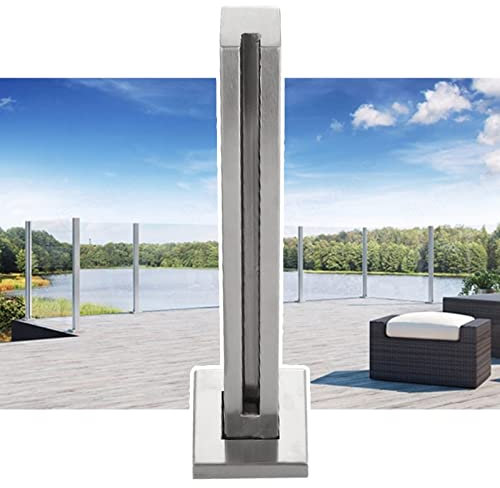 Silberne Glas-Pfosten für Außenterrasse, Deck, Metallgeländersystem, Klemme/Zaun für Trennwände (Endpfosten 105 cm)