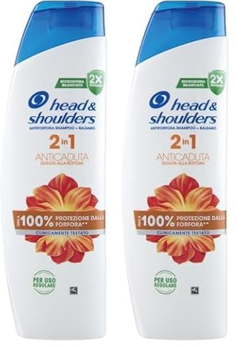 Head & Shoulders Anticaduta Shampoo e Balsamo Antiforfora 2 in 1 per lei 250ml. Fino al 100% di Protezione dalla Forfora, Clinicamente Testato. Per Tutti i Tipi di Cute e Capelli. Per Uso Quotidiano