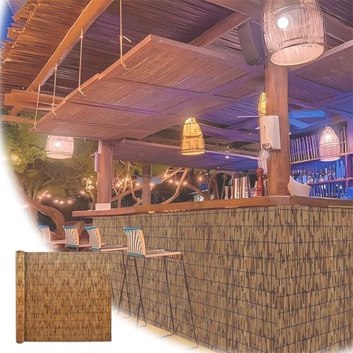 Natürlicher Schilfzaun Bambus Sichtschutz Sichtschutz Rollzaun Dekorativer Schilfrohrmatte Für Gartenzaun Galerie Restaurant Hotel Terrasse(100x600cm(3.3x19.7FT))