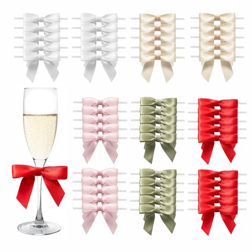 MORSUNBELA Geschenkschleifen Kleine Schleifen Geschenk Deko Bunt | 50 Stück Geschenkschleifen für Weihnachten,Hochzeiten und kreative Geschenkverpackungen,kleine Schleifen als festliche Deko