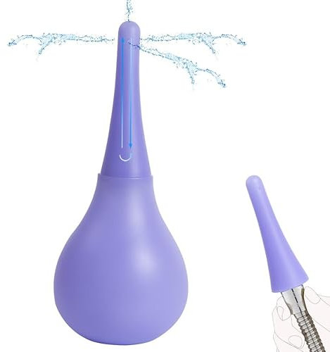 Qoosea Klistier Birne Anal Douche Kit Anti-Rückfluss Dusche Rohr Verbindung für Männer Frauen Silikon 300ML Vaginal Cleaner Douches Portable für Verstopfung Home Colon Cleansing(violett)