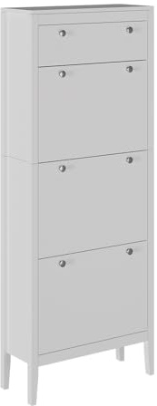 Vicco Schuhschrank Aron, Weiß, 60 x 153 cm | 3 Fächer, zur Aufbewahrung von Schuhen und kombinierbar mit weiteren Modulen