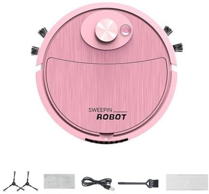 Agwuoetr Robot de Barrido USB Aspirador Trapeador 3 en 1 Barrido de Limpieza de Arrastre InaláMbrico Inteligente para el Hogar Oficina-C
