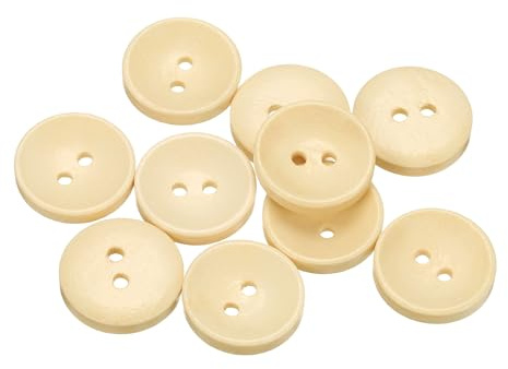 QUARKZMAN 10 Stück Knöpfe 18mm Holzknöpfe 2 Loch Buttons, Bastelknöpfe Vintage Rund Nähknöpfe Ersatzknöpfe für DIY Dekoration Mäntel Kleidung Strickjacke, Naturholz