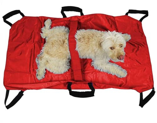 Husdjursbär, vikbar mjuk bär, nylon vikbar nödtransport sällskapsdjur bärsele sällskapsdjur hund bärare transportbärare för hundar och andra djur nödräddning (röd)