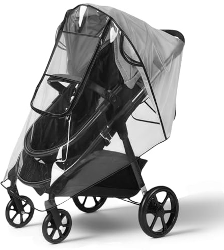 Habillage Pluie Universelle pour Poussette, Protection Poussette Pluie, Protege Poussette Pluie Universel avec Fenêtre de Contact, Protection contre le vent et la pluie, sans Substances Nocives