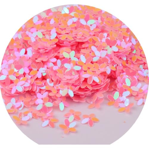 Anevous 300PCS Pailletten zum Basteln,Lose Pailletten,Five-Petal Flower Sequins,Glitzer Spangles Set für Nähen,Aufkleben,Auffädeln,DIY Handwerk,10mm,Rosa A