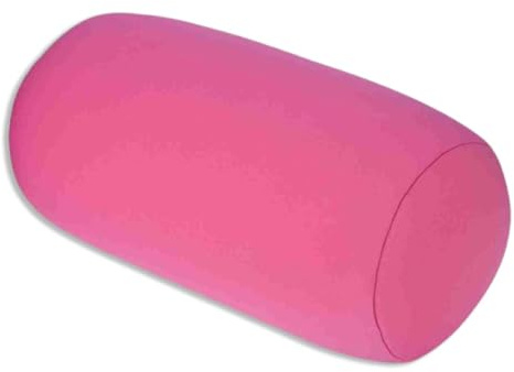 Kukyller Oreiller cylindrique en microbilles, Coussin de Dos en microbilles Souples pour Le Voyage, Le Sommeil et Le Soutien du Cou (Rosé)