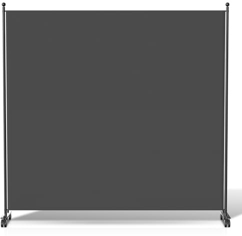 Eikuavons Paravent auf Rollen, Raumteiler Klappbar Freistehend Trennwand,Sichtschutz Spanische Wand 1 Teilig,187x181cm,Paravent für Indoor(Anthrazit)