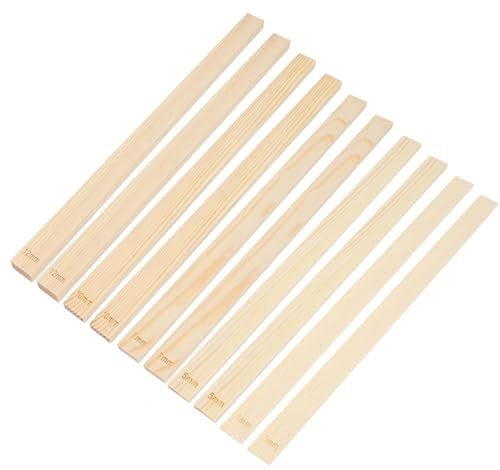 Ceeyoll 10Pezzi Distanziatori per Mattarello, Guide per Mattarello, Utensili in Legno per Argilla, Guide in Legno per Matarello per Spessore di Argilla per Ceramica
