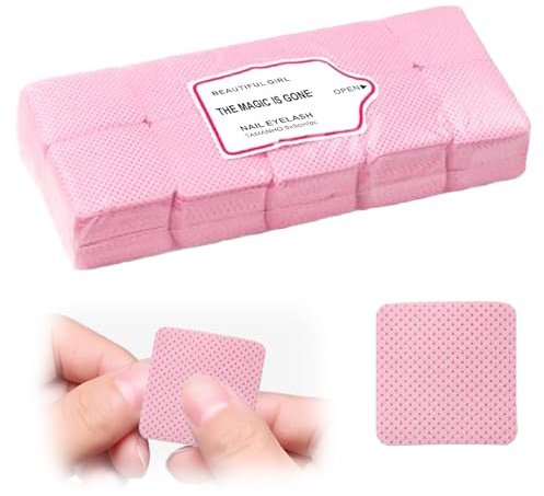 1000 Pads Zelletten Für Gelnägel, Fusselfreie Reinigungspads Für Gelnägel,Geeignet Für Gel-Nagelkunst,Zur Reinigung Von Gel-Nagelkunst (Rosa)