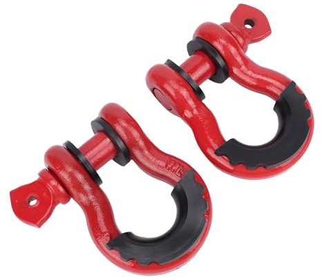 TIKATARER Grillete de Anillo en D, Resistencia a la Rotura de 4,75 T, 2 Piezas de 3/4 Pulgadas, Grillete Automático de Anillo en D de Recuperación Todoterreno de Alta Resistencia, Ideal para