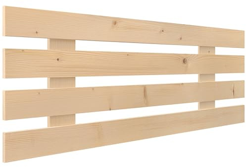 DHOME Sänggavel i Naturligt Furu Trä i Horisontell Pallstil för Pallbäddar med Inkluderade Beslag (105x46 Palett 4)