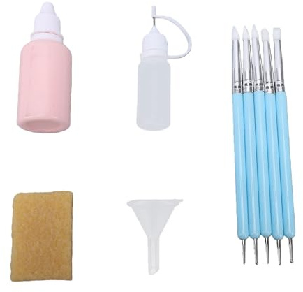 BAOFUYA Ensemble de Liquide de Masquage, Ruban de Masquage Liquide Aquarelle 30 Ml avec Entonnoir de Gomme à Brosse pour Peinture à la Gouache Artistique